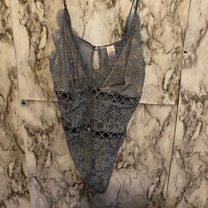 victoria secret one piece lingerie in baby blue